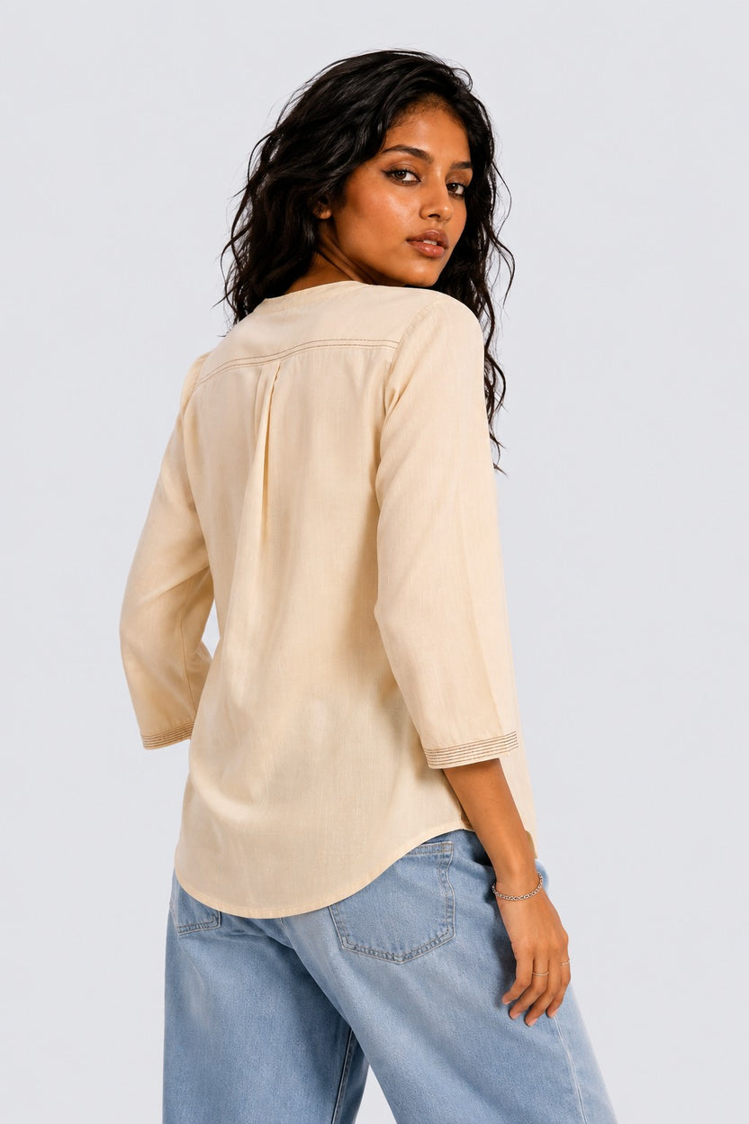 Womens Regular Fit Beige Essential Tunic - Image 5