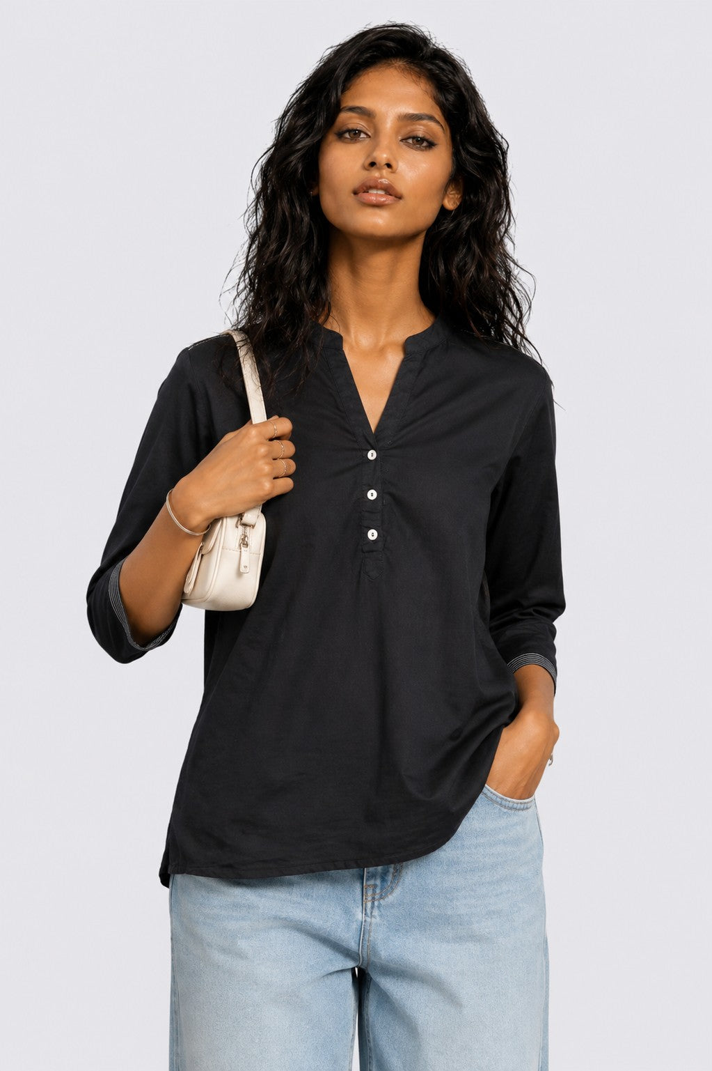 Womens Regular Fit Black Essential Tunic - Image 1