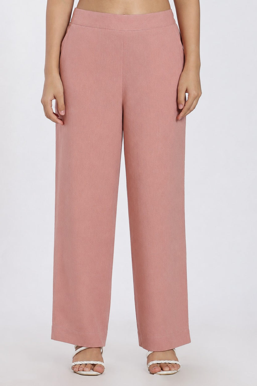 Womens Slim Fit Pink Solid Co-ord Set - Image 5