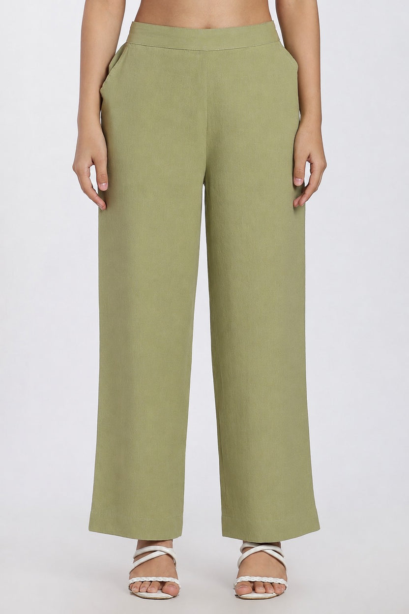 Womens Slim Fit Green Solid Co-ord Set - Image 5