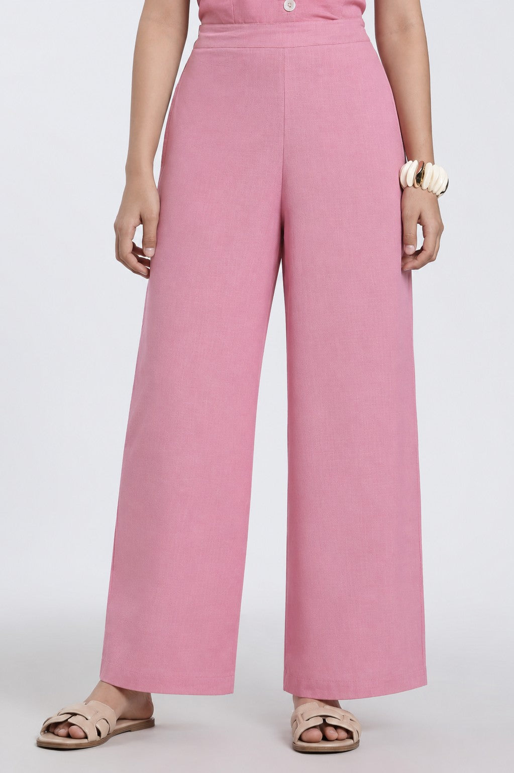 Womens Regular Fit Pink Solid Co-ord Set - Image 5