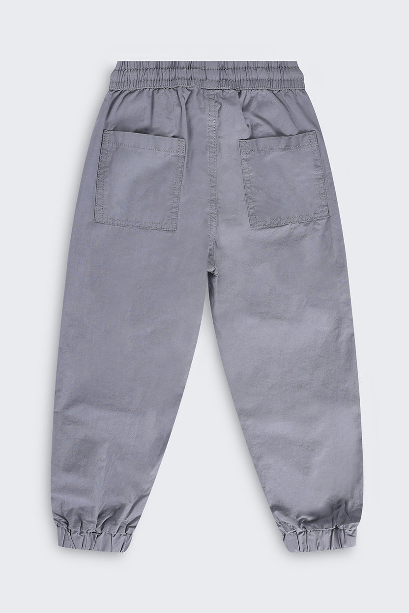 Boys Jogger Fit Grey Solid Jogger - Image 4