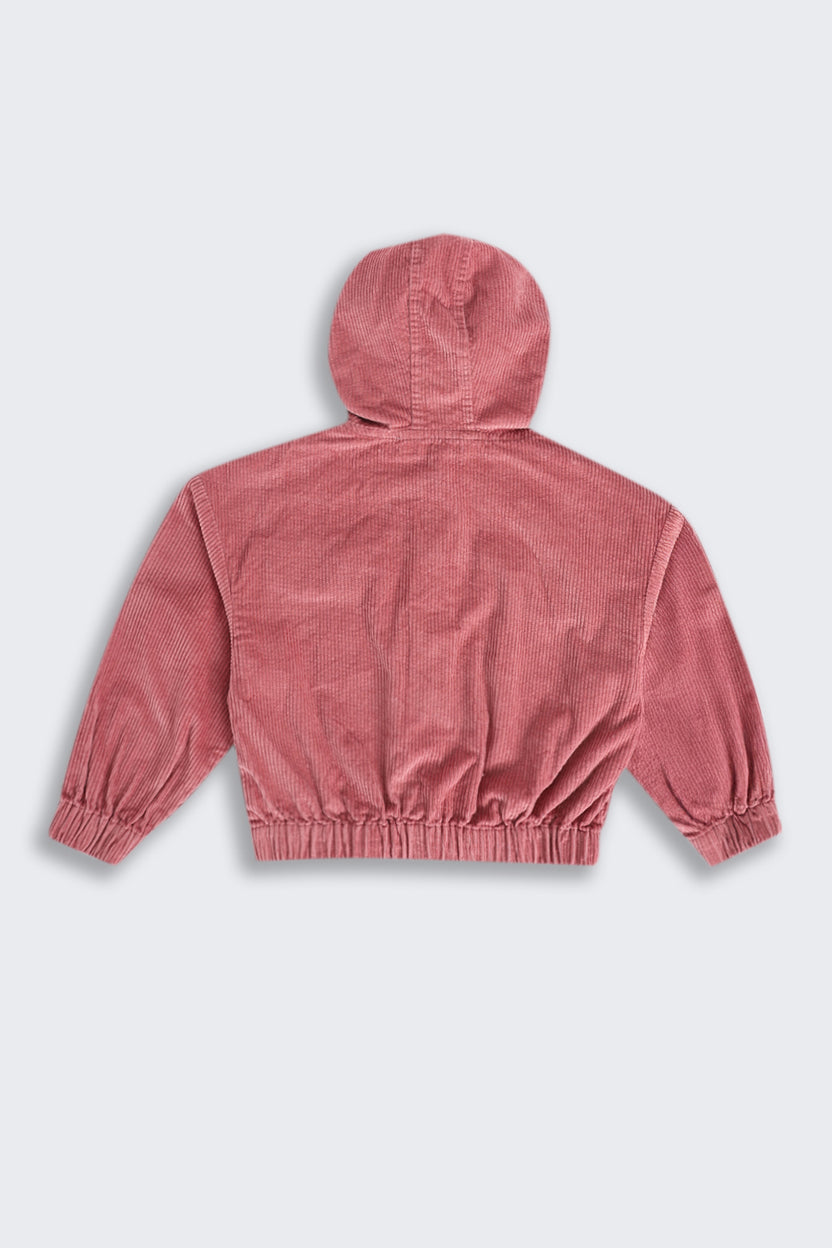 Girls Boxy Fit Pink Textured Jacket - Image 3