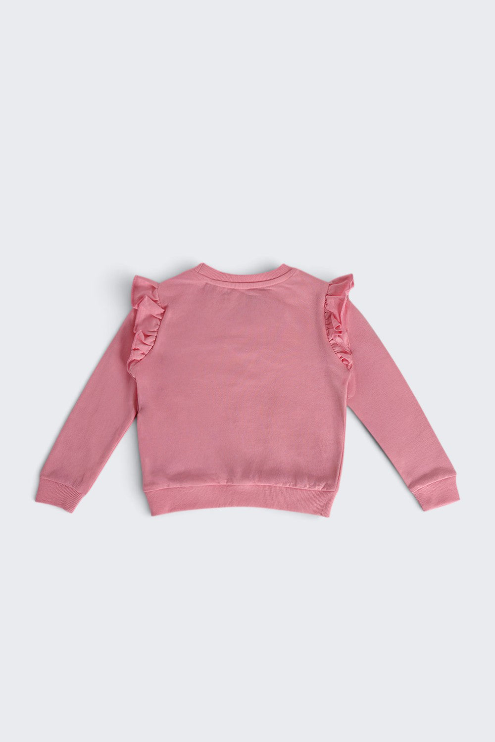 Girls Regular Fit Pink Embroidered Sweatshirt - Image 4