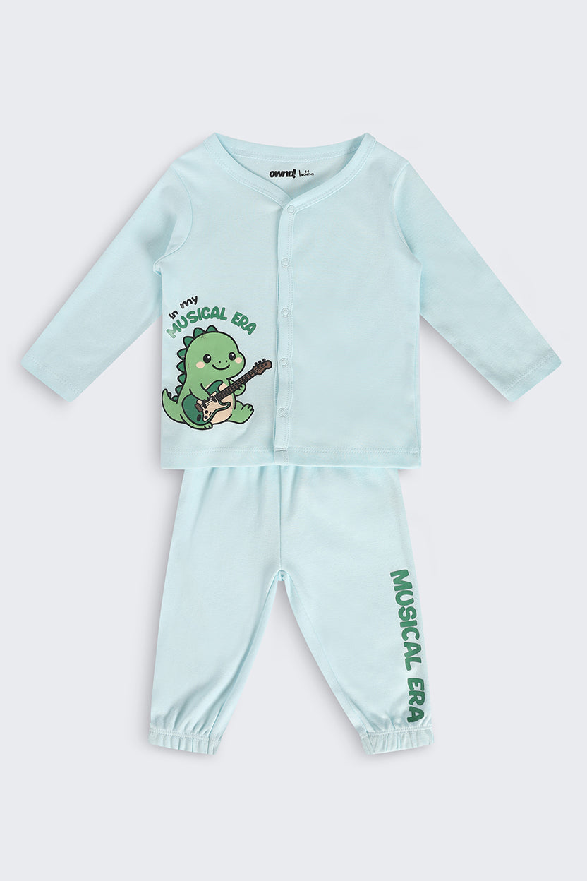 Infant Boys Regular Fit Light Blue Graphic Co-ord Set - Image 1