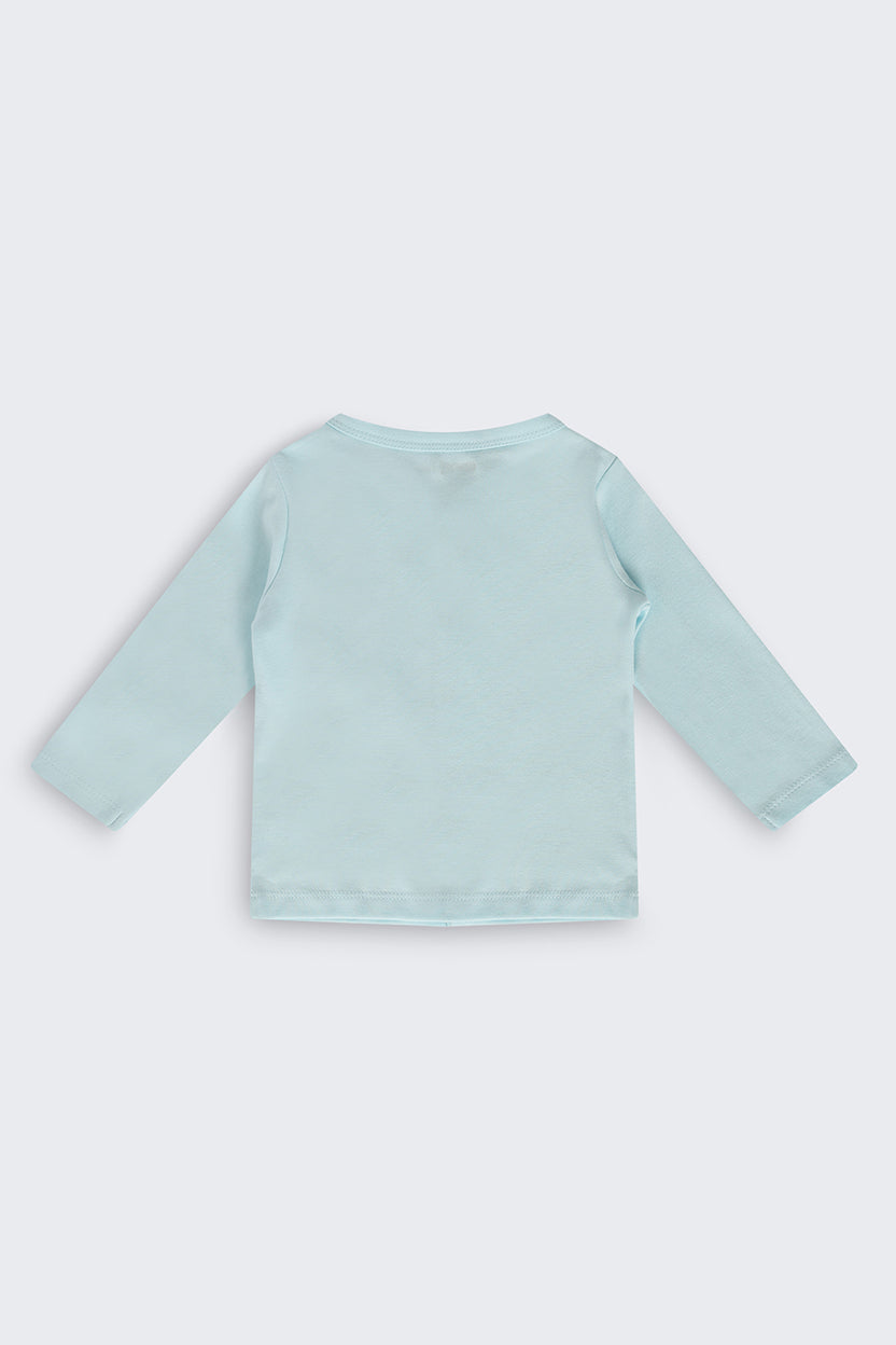 Infant Boys Regular Fit Light Blue Graphic Co-ord Set - Image 5