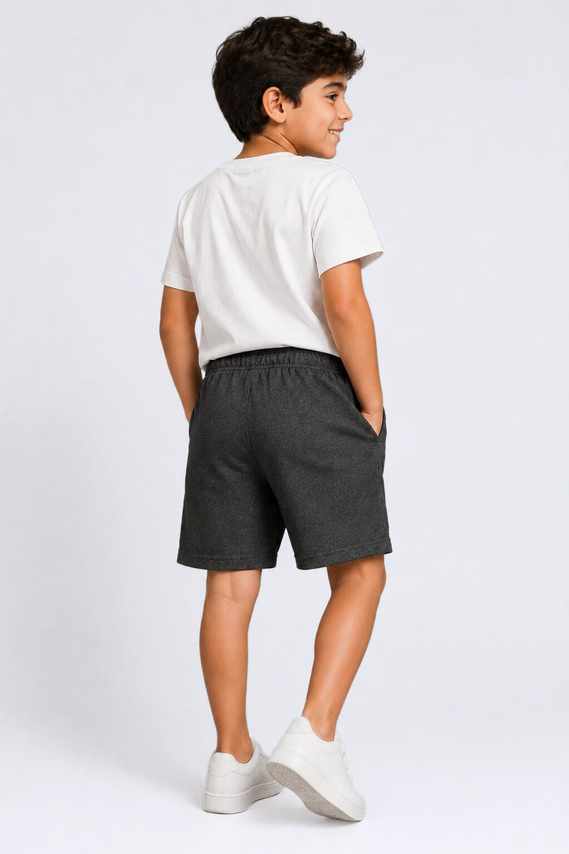 Tweens Boys Regular Fit Grey Placement Design Shorts - Image 3
