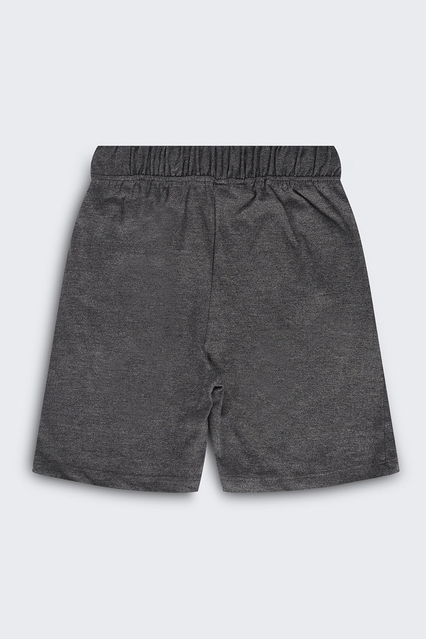 Tweens Boys Regular Fit Grey Placement Design Shorts - Image 4