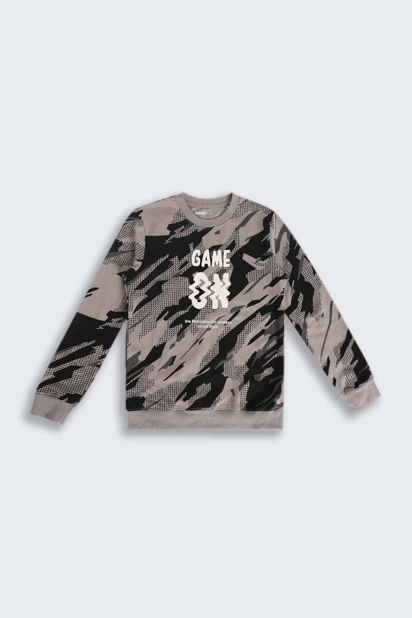 Tweens Boys Regular Fit Grey Tie-Dye Sweatshirt - Image 2