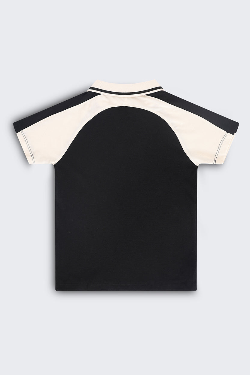 Tweens Boys Regular Fit Black Placement Design T-Shirt - Image 4
