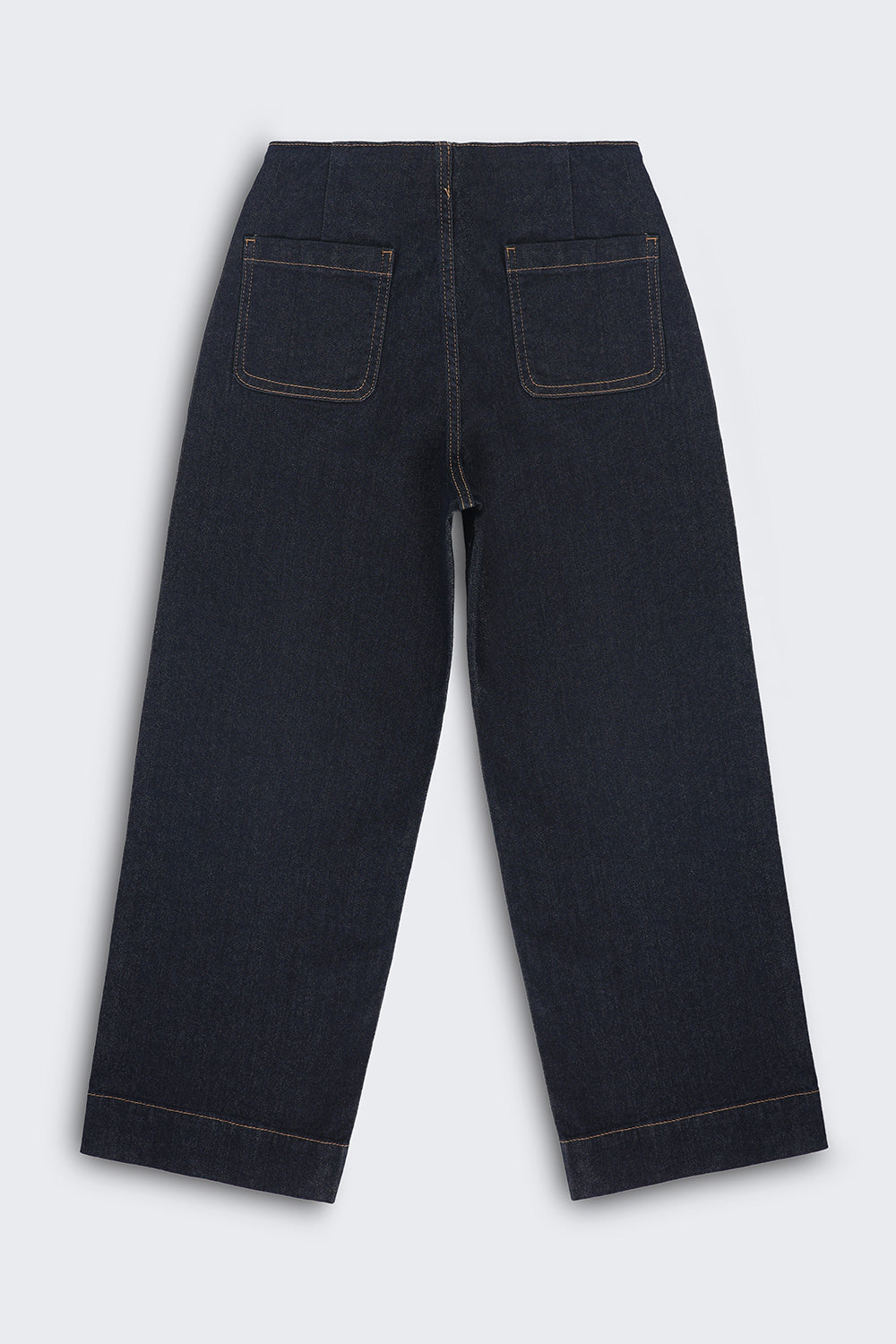 Tweens Girls Wide Leg Fit Navy Solid Jeans - Image 4