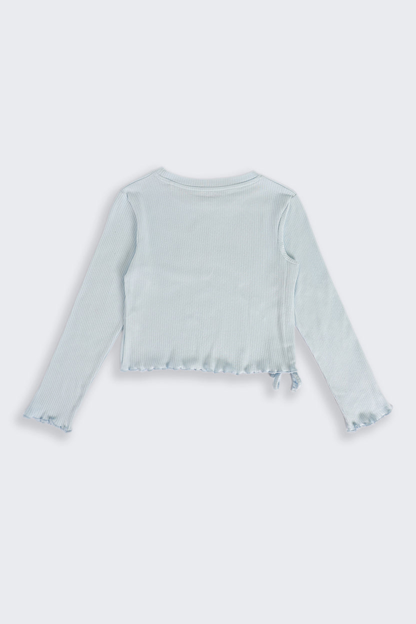 Tweens Girls Regular Fit Light Blue Placement Design T-Shirt - Image 3