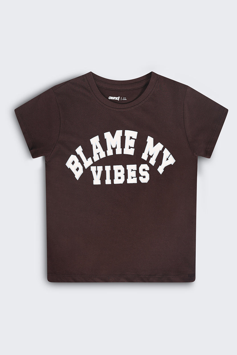 Tweens Boys Regular Fit Brown Letter T-Shirt - Image 2