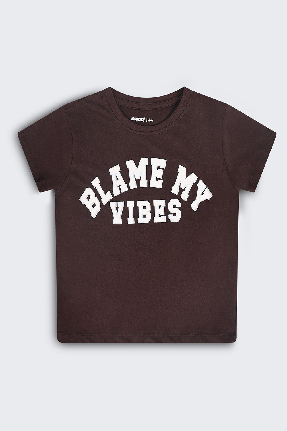 Tweens Boys Regular Fit Brown Letter T-Shirt - Image 2