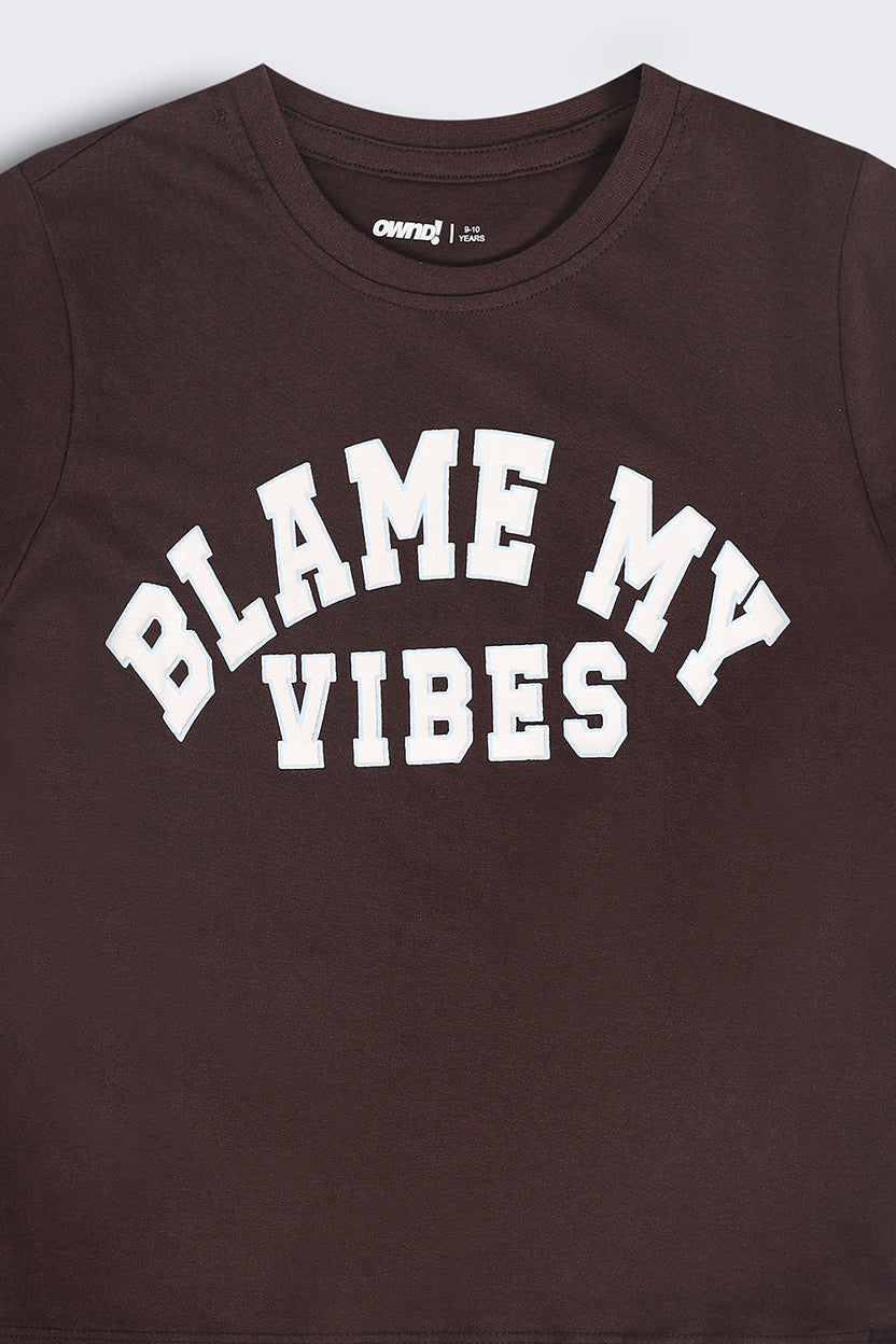 Tweens Boys Regular Fit Brown Letter T-Shirt - Image 5