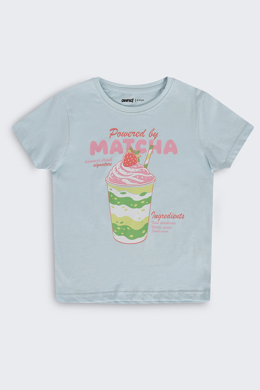 Tweens Girls Regular Fit Light Blue Graphic T-Shirt - Image 2