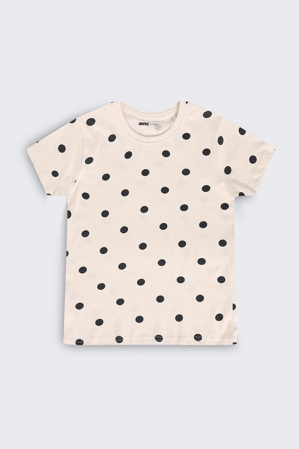 Tweens Girls Regular Fit Off White Polka Dot T-Shirt - Image 2
