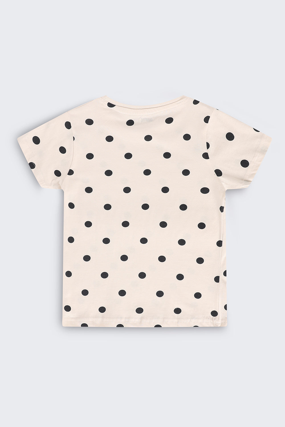 Tweens Girls Regular Fit Off White Polka Dot T-Shirt - Image 4
