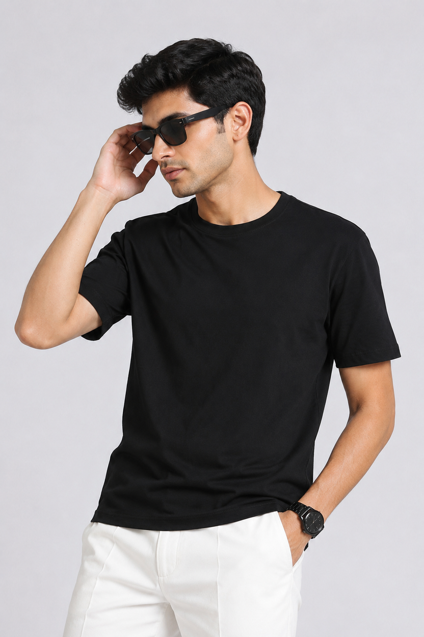 Mens Relaxed Fit Black Everyday T-Shirt - Image 1
