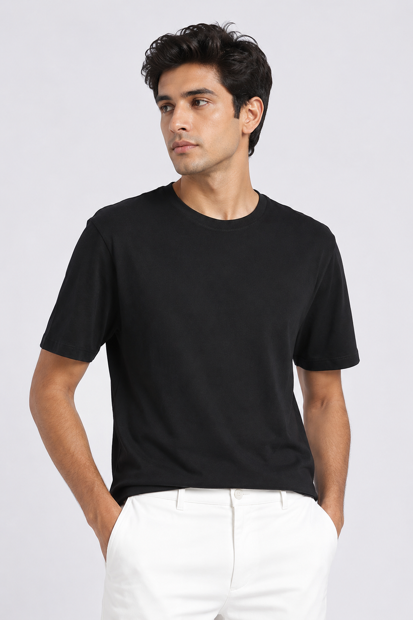 Mens Relaxed Fit Black Everyday T-Shirt - Image 2