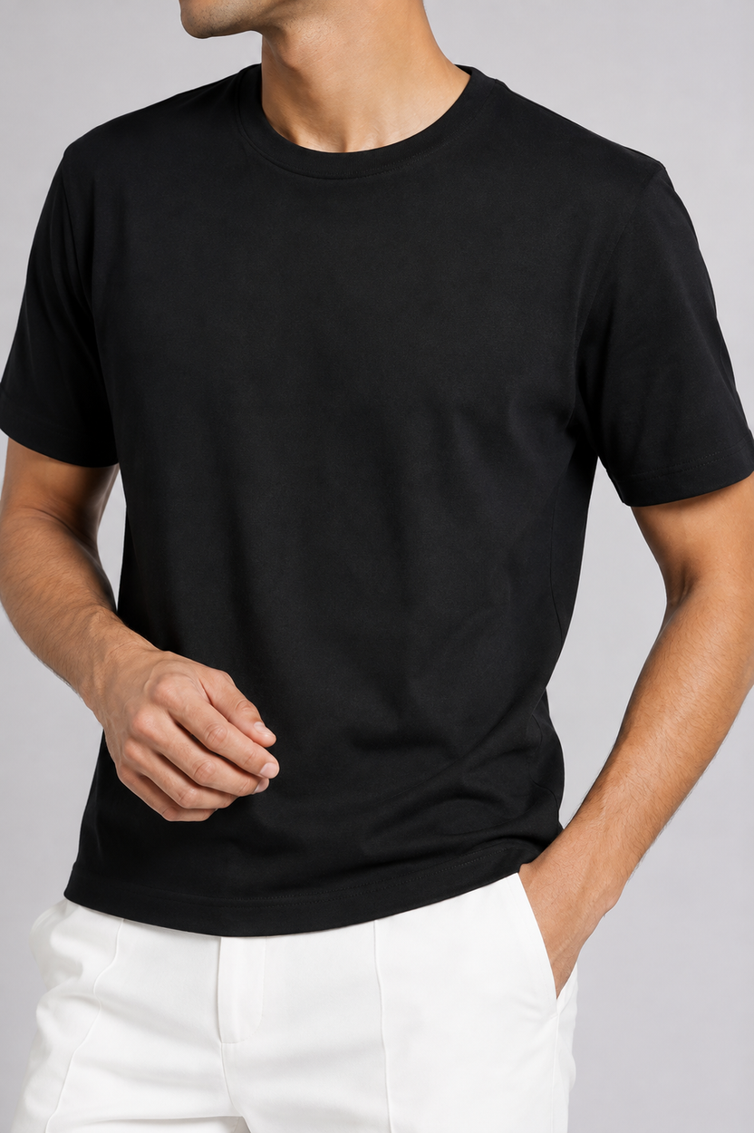 Mens Relaxed Fit Black Everyday T-Shirt - Image 3