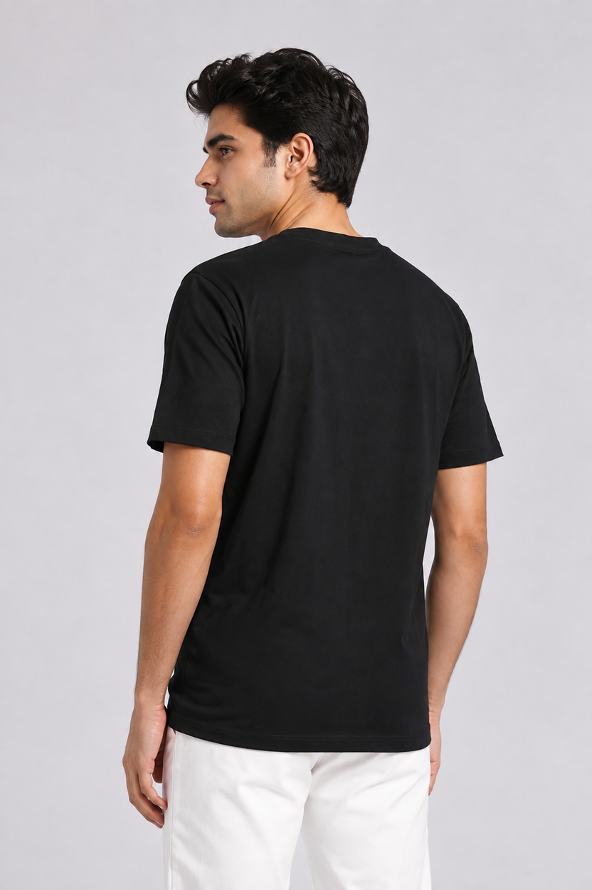 Mens Relaxed Fit Black Everyday T-Shirt - Image 5