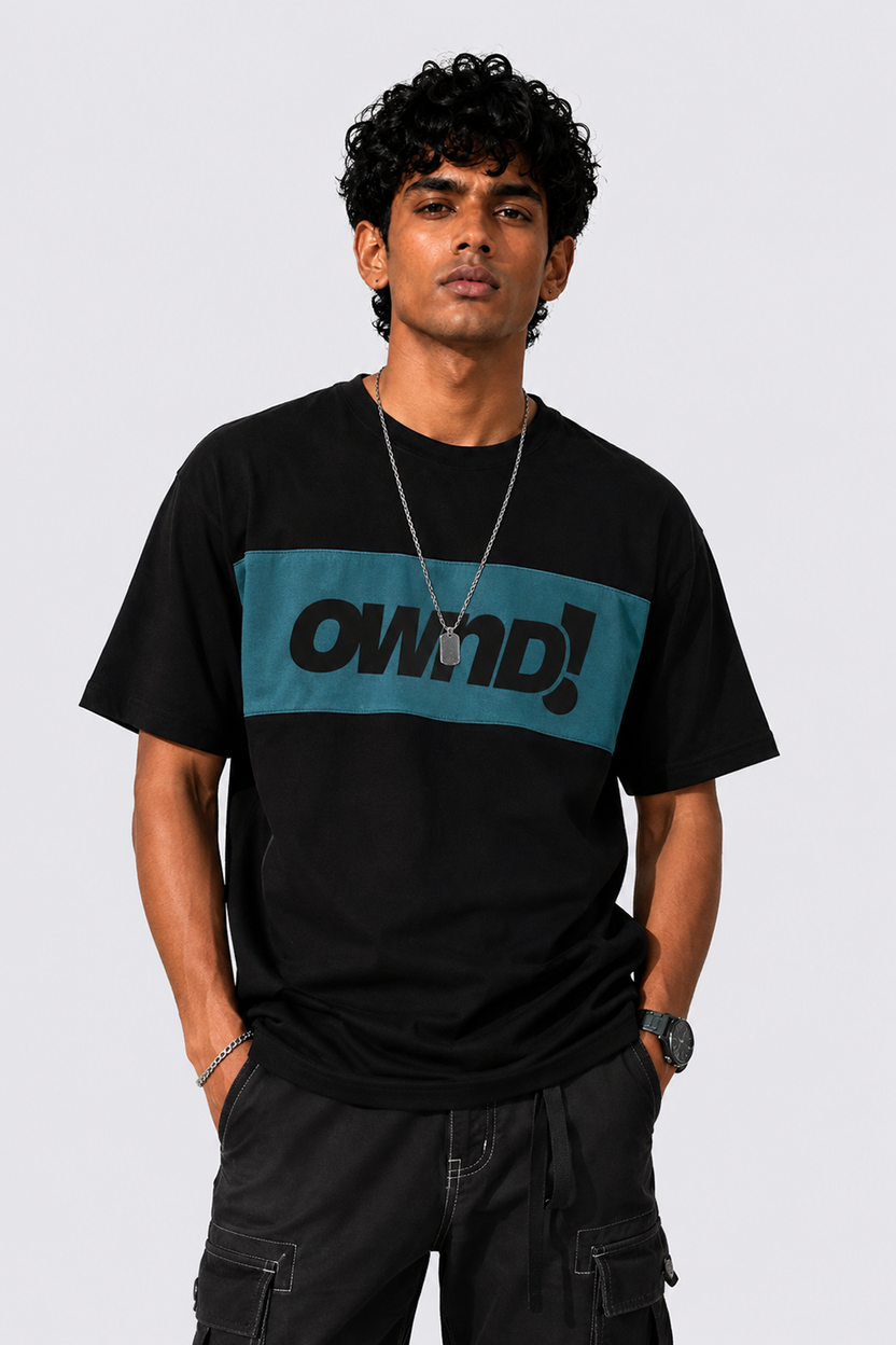 Mens Regular Fit Black Logo T-Shirt - Image 1