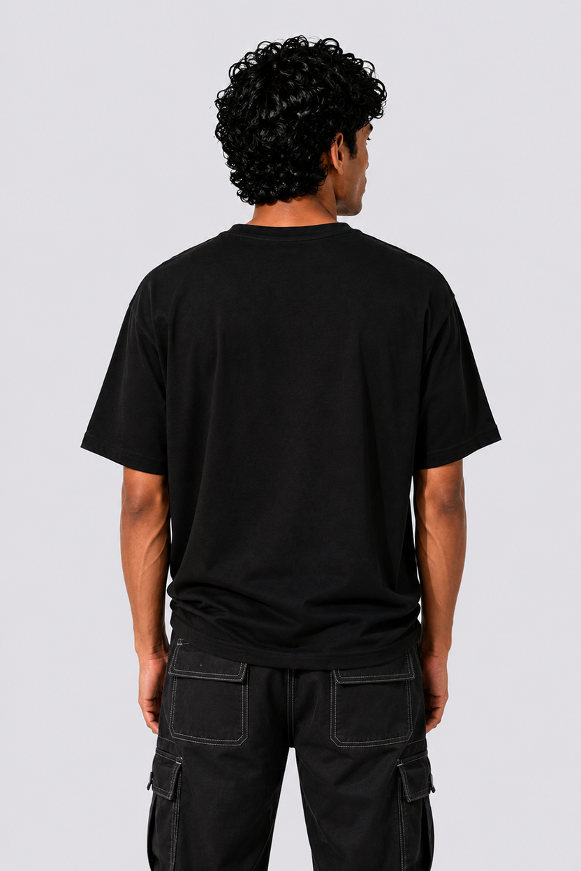 Mens Regular Fit Black Logo T-Shirt - Image 5