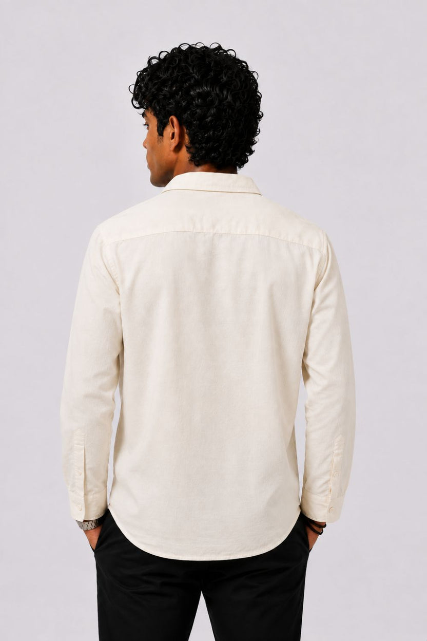 Mens Regular Fit Yellow Cotton Shirt - Image 5