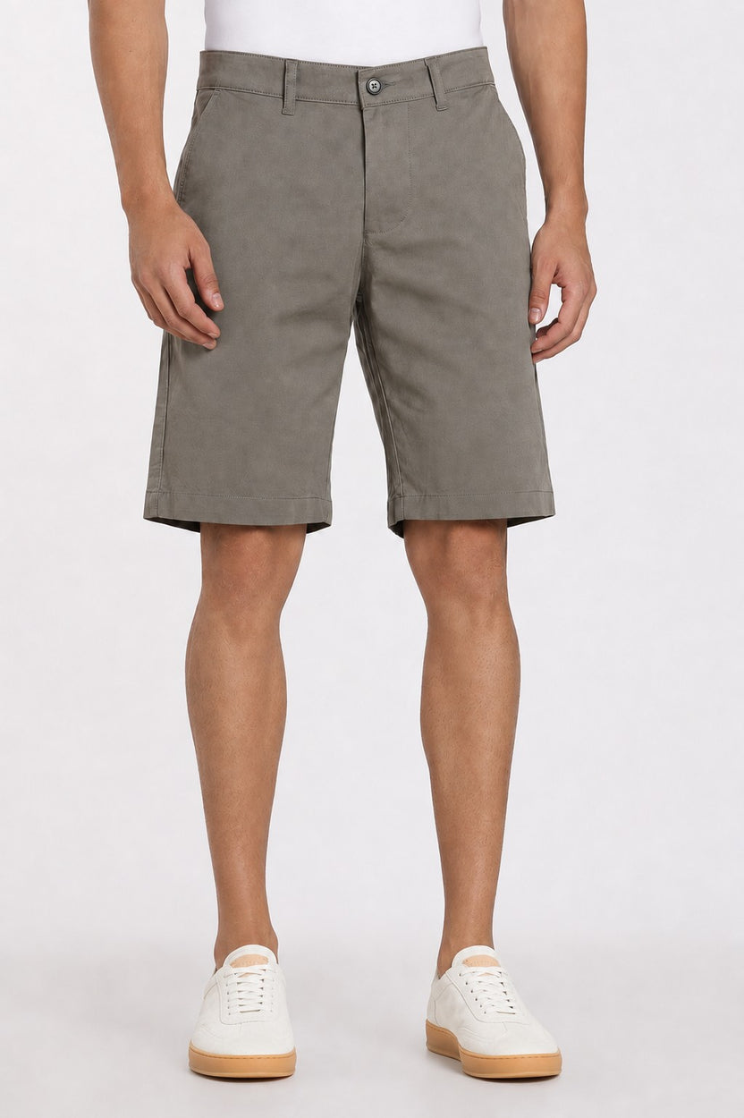 Mens Regular Fit Olive Solid Shorts - Image 2
