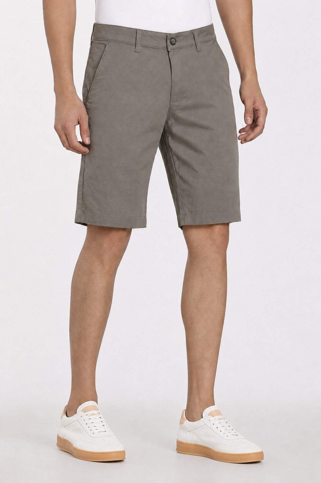 Mens Regular Fit Olive Solid Shorts - Image 4