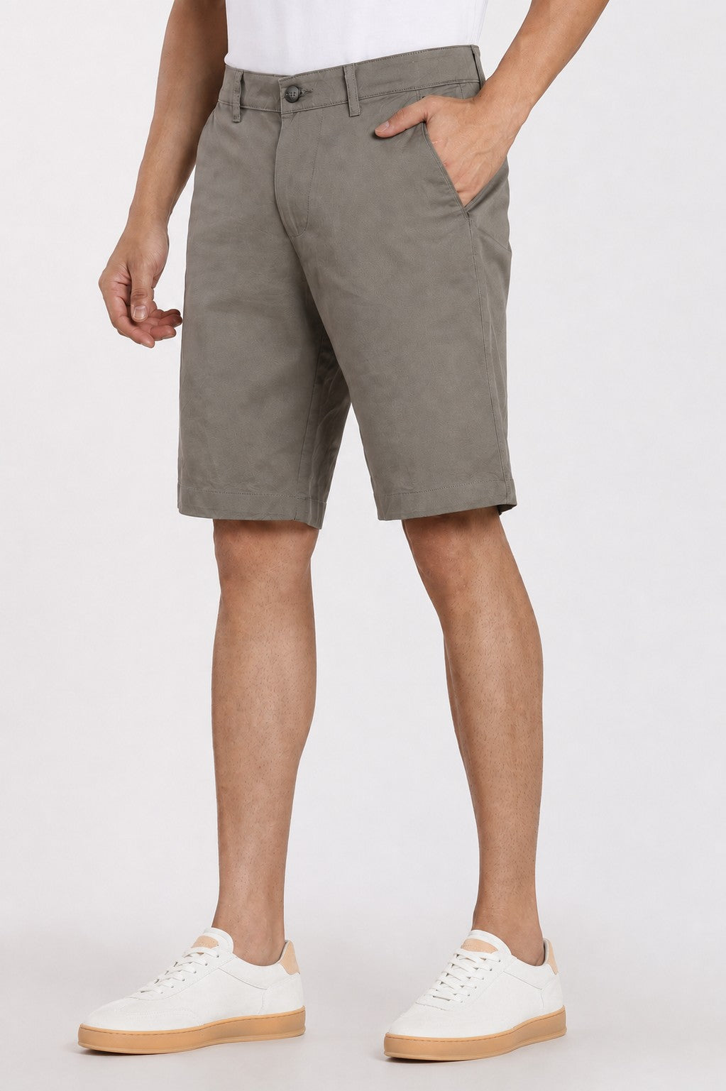 Mens Regular Fit Olive Solid Shorts - Image 5