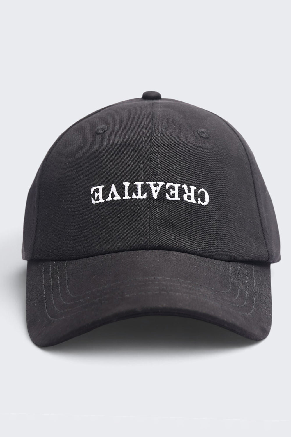 Mens Black Letter Embroidered Cap - Image 2