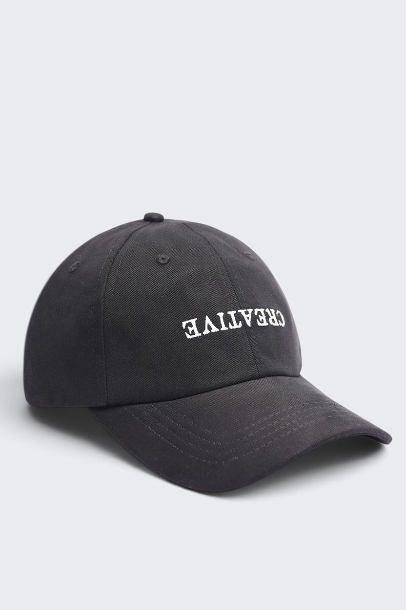 Mens Black Letter Embroidered Cap - Image 4