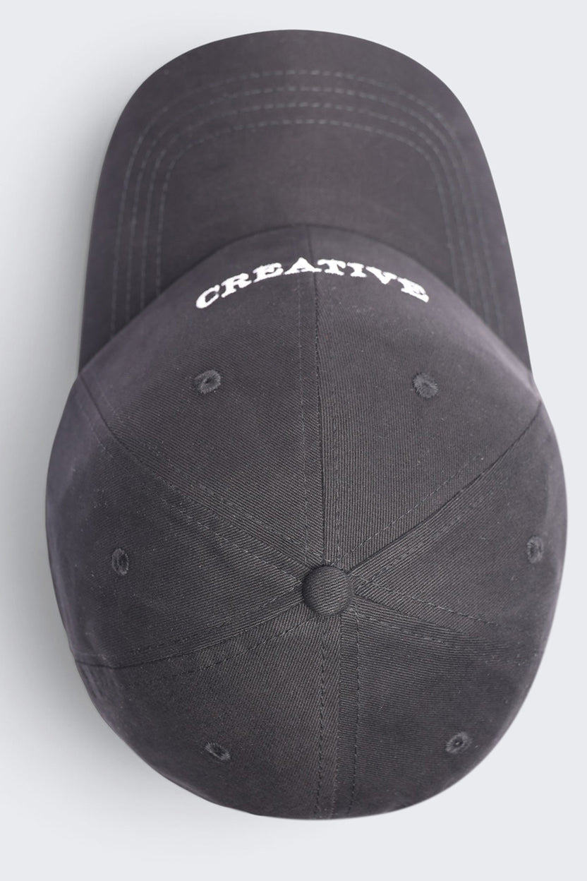 Mens Black Letter Embroidered Cap - Image 5