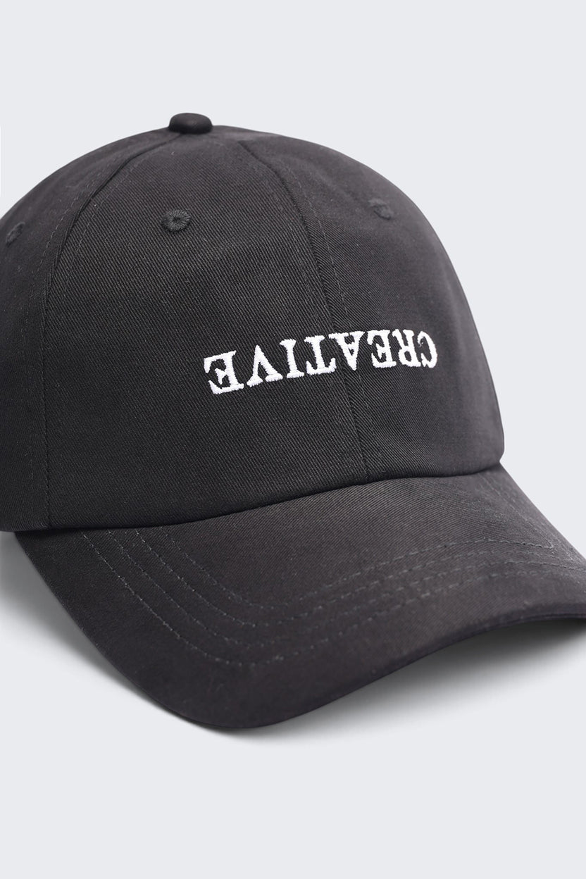 Mens Black Letter Embroidered Cap - Image 6
