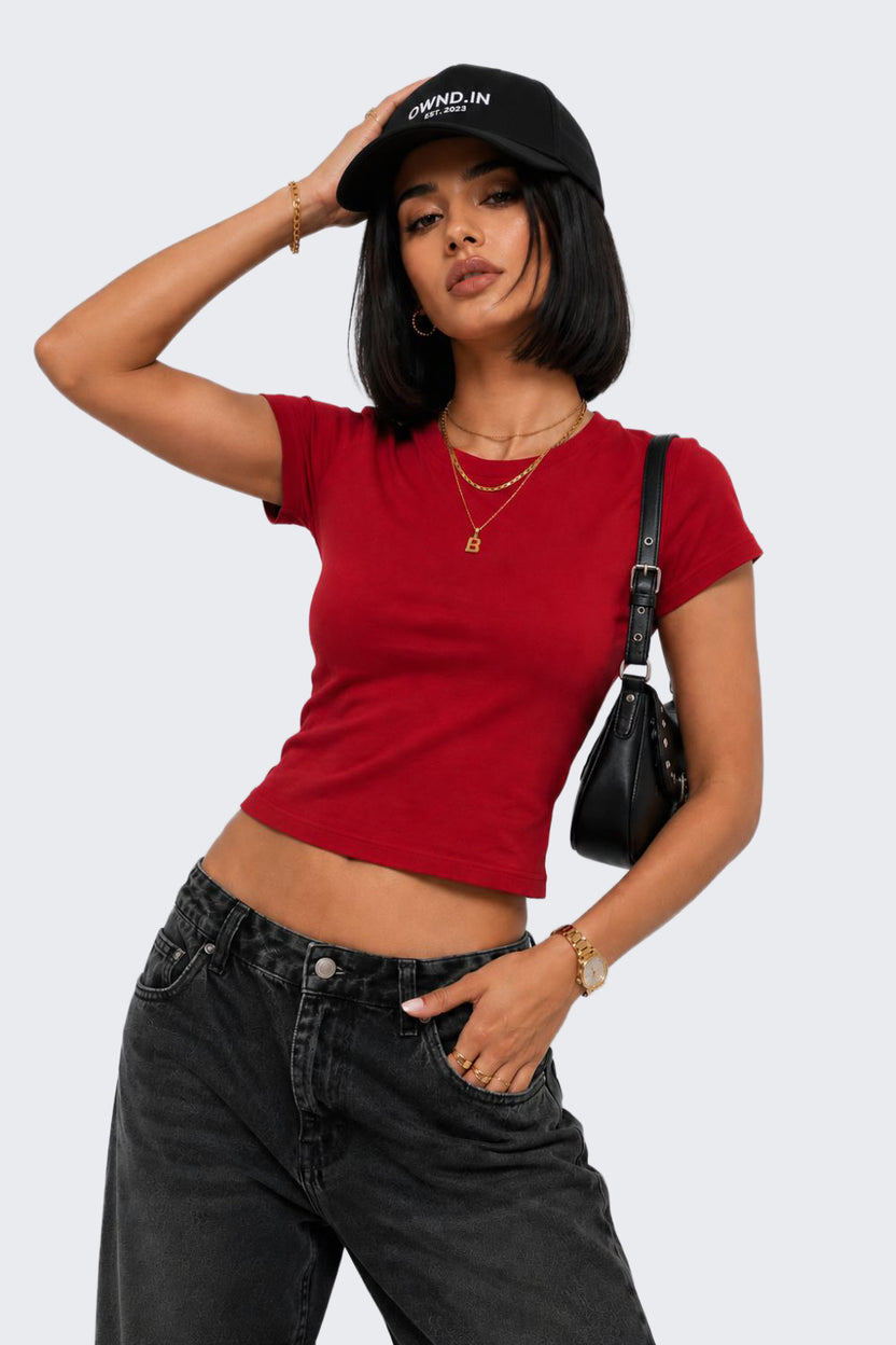 Womens Regular Fit Red Everyday T-Shirt - Image 1