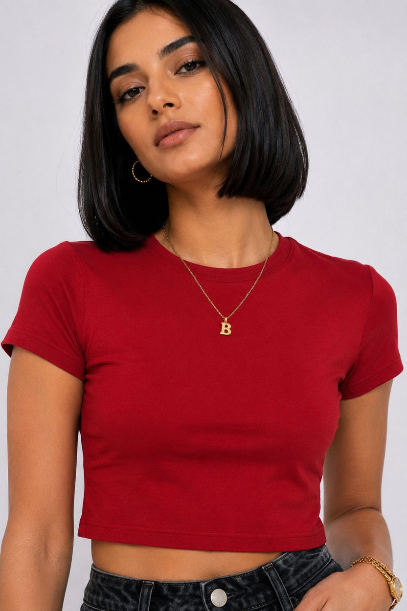 Womens Regular Fit Red Everyday T-Shirt - Image 3