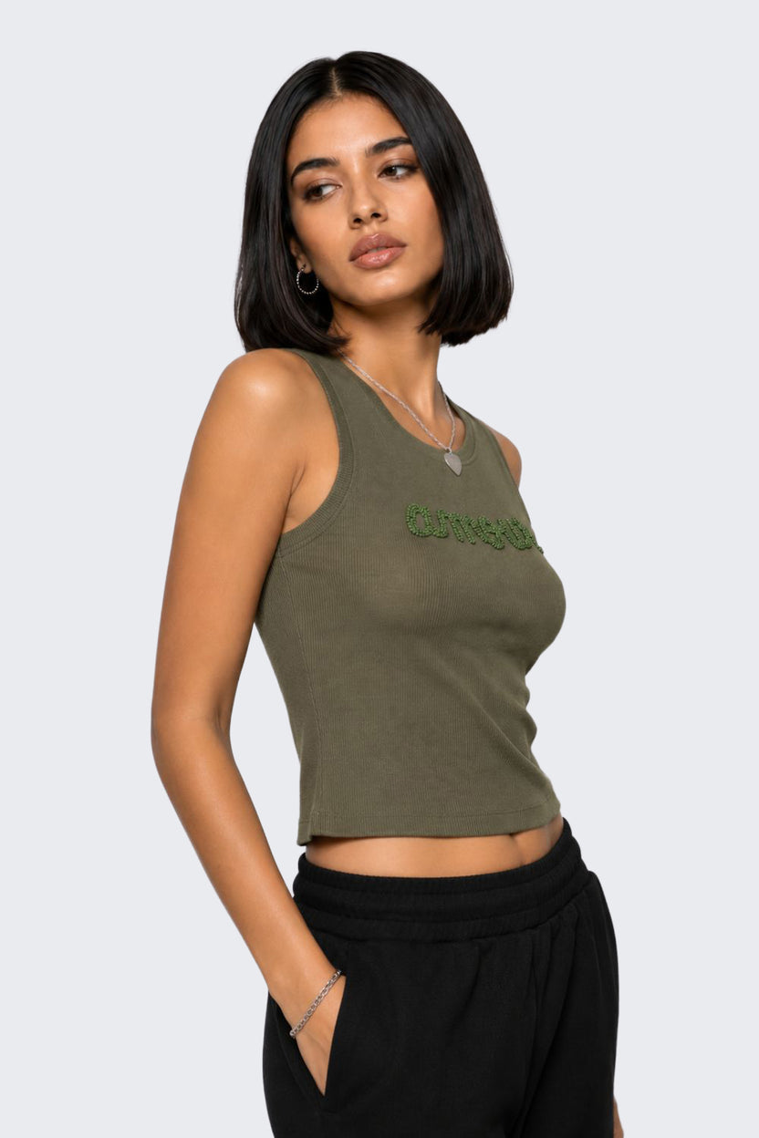 Womens Regular Fit Olive Embroidered T-Shirt - Image 4
