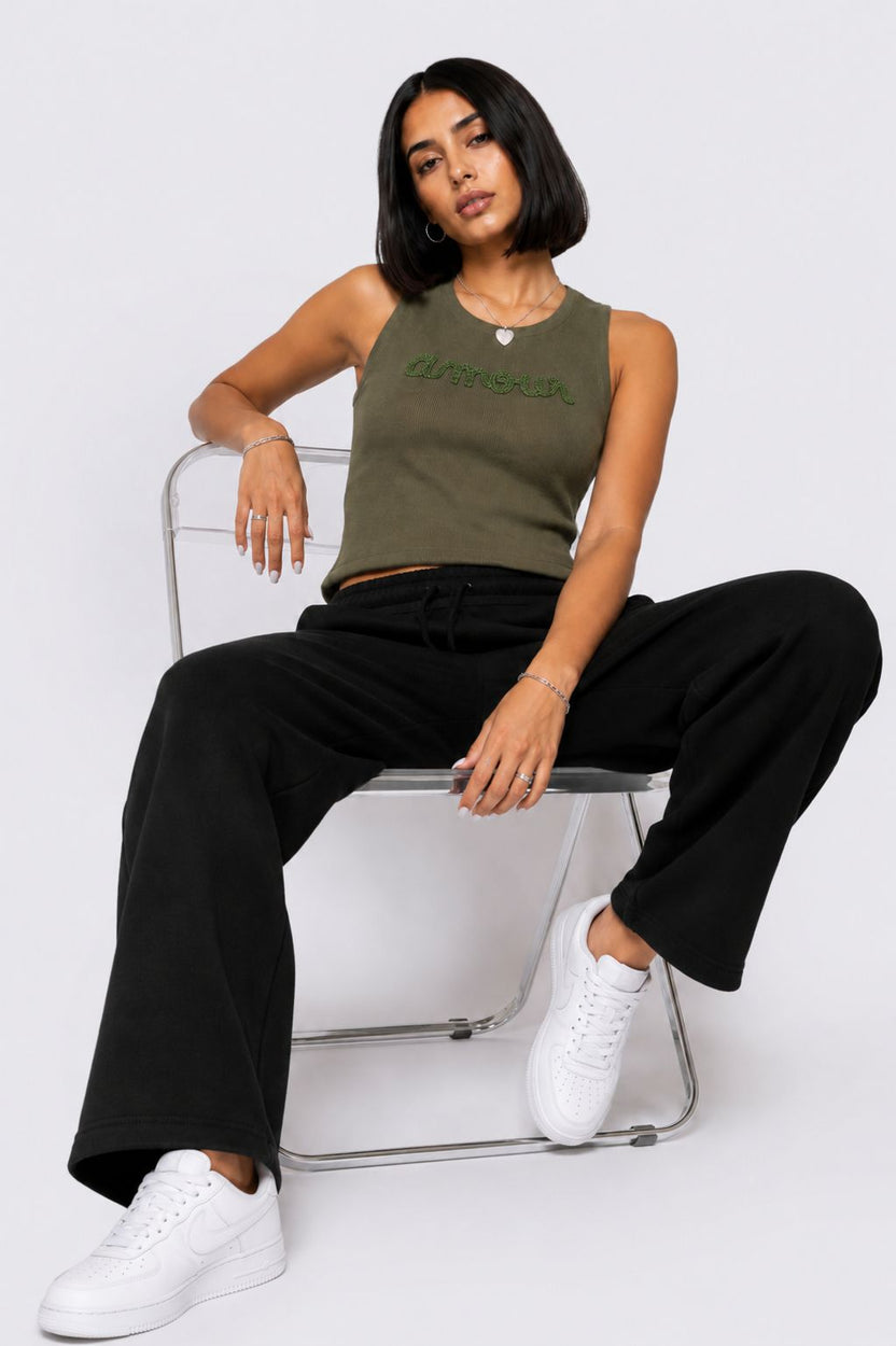 Womens Regular Fit Olive Embroidered T-Shirt - Image 6