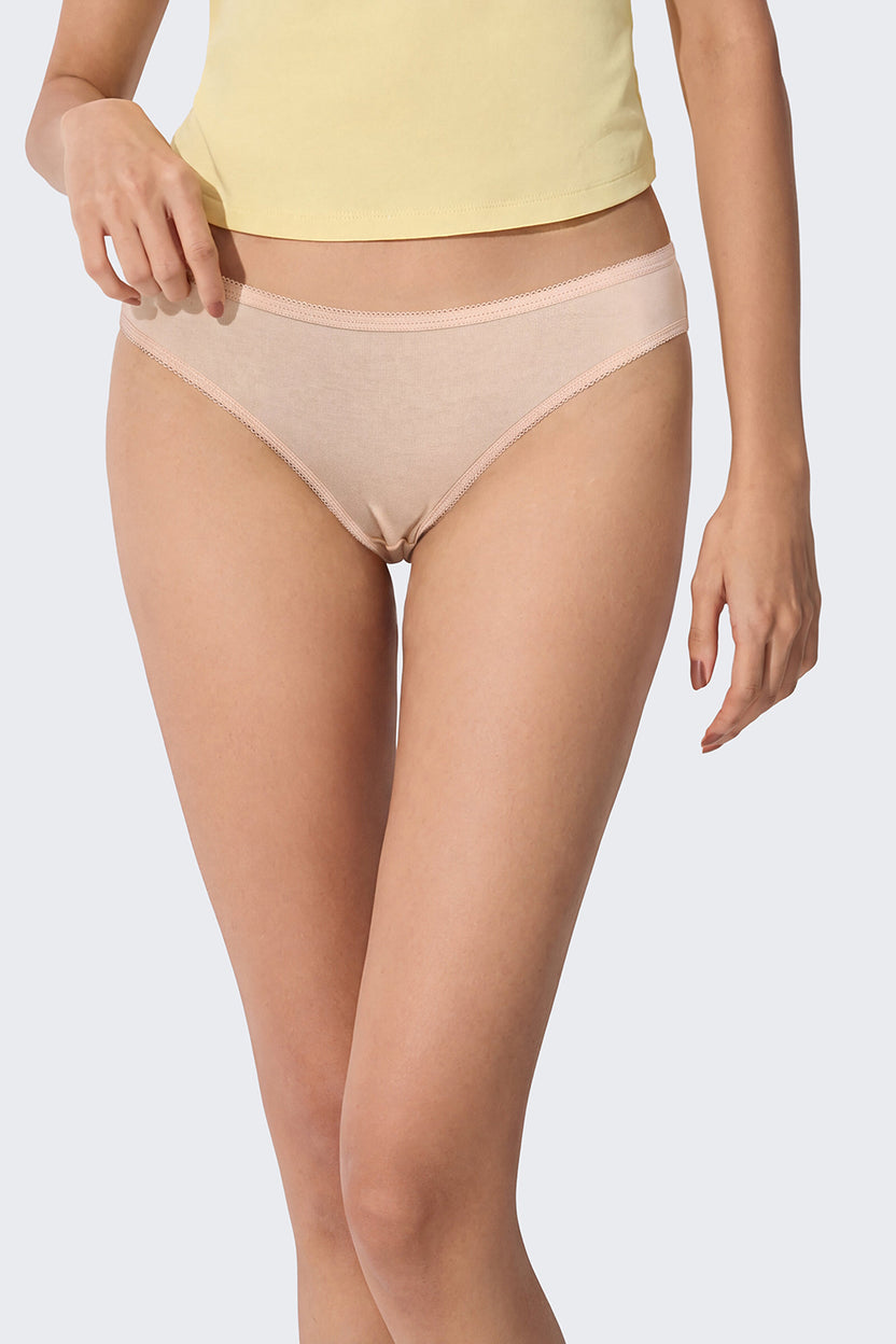 Womens Beige Assorted Pack of 3 Panties - Image 2