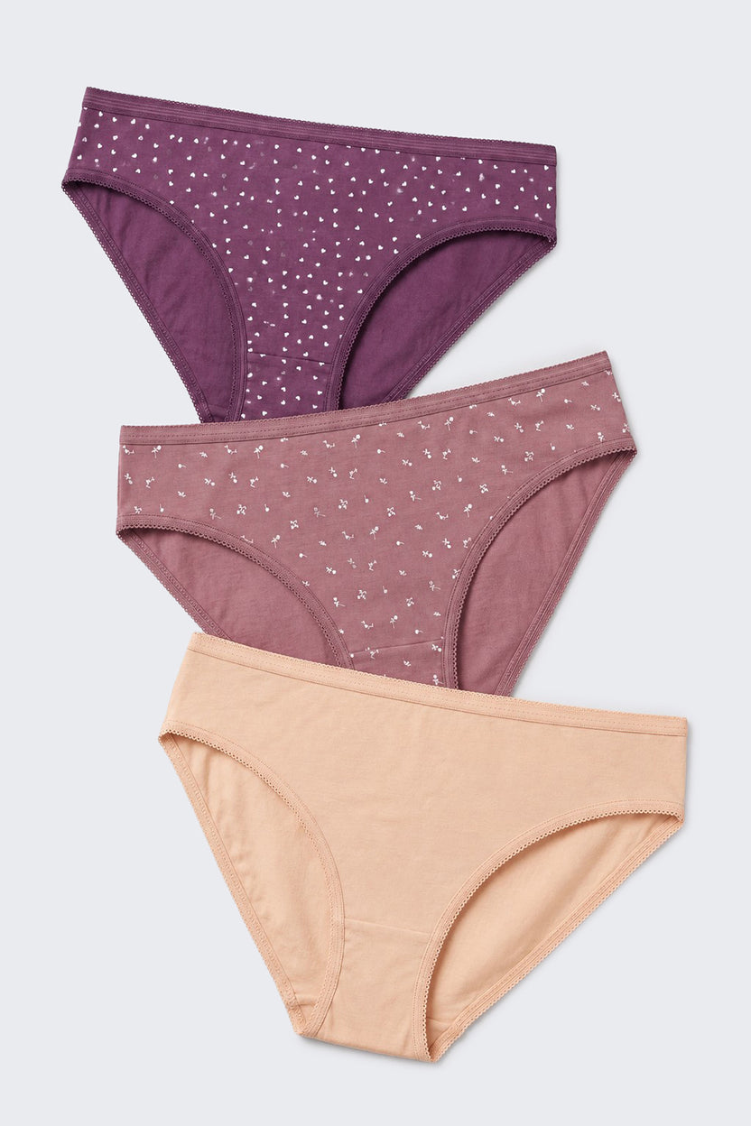 Womens Beige Assorted Pack of 3 Panties - Image 3