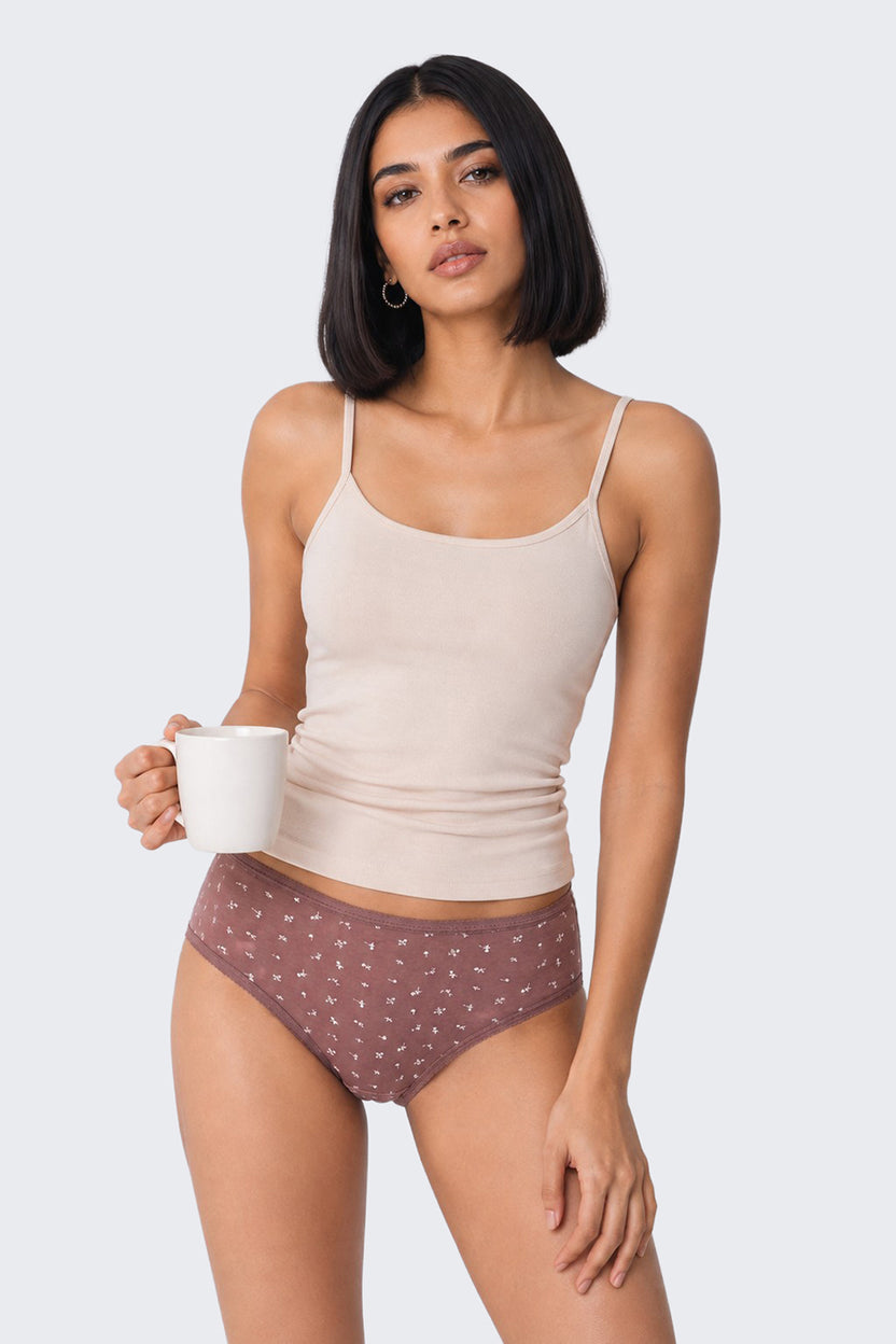 Womens Brown Assorted Prints Pack of 3 Panties - Image 1