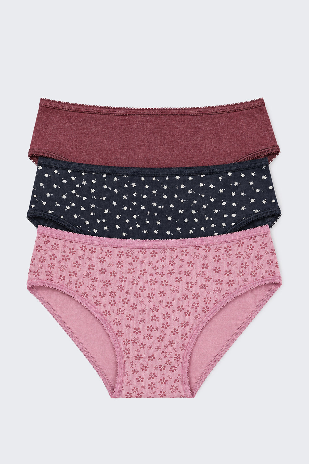 Womens Pink All - Over Printed Pack of 3 Panties - Image 2