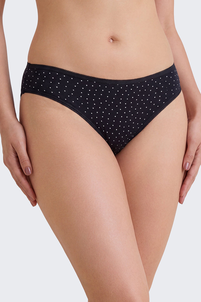 Womens Black Striped Pack of 3 Panties - Image 3