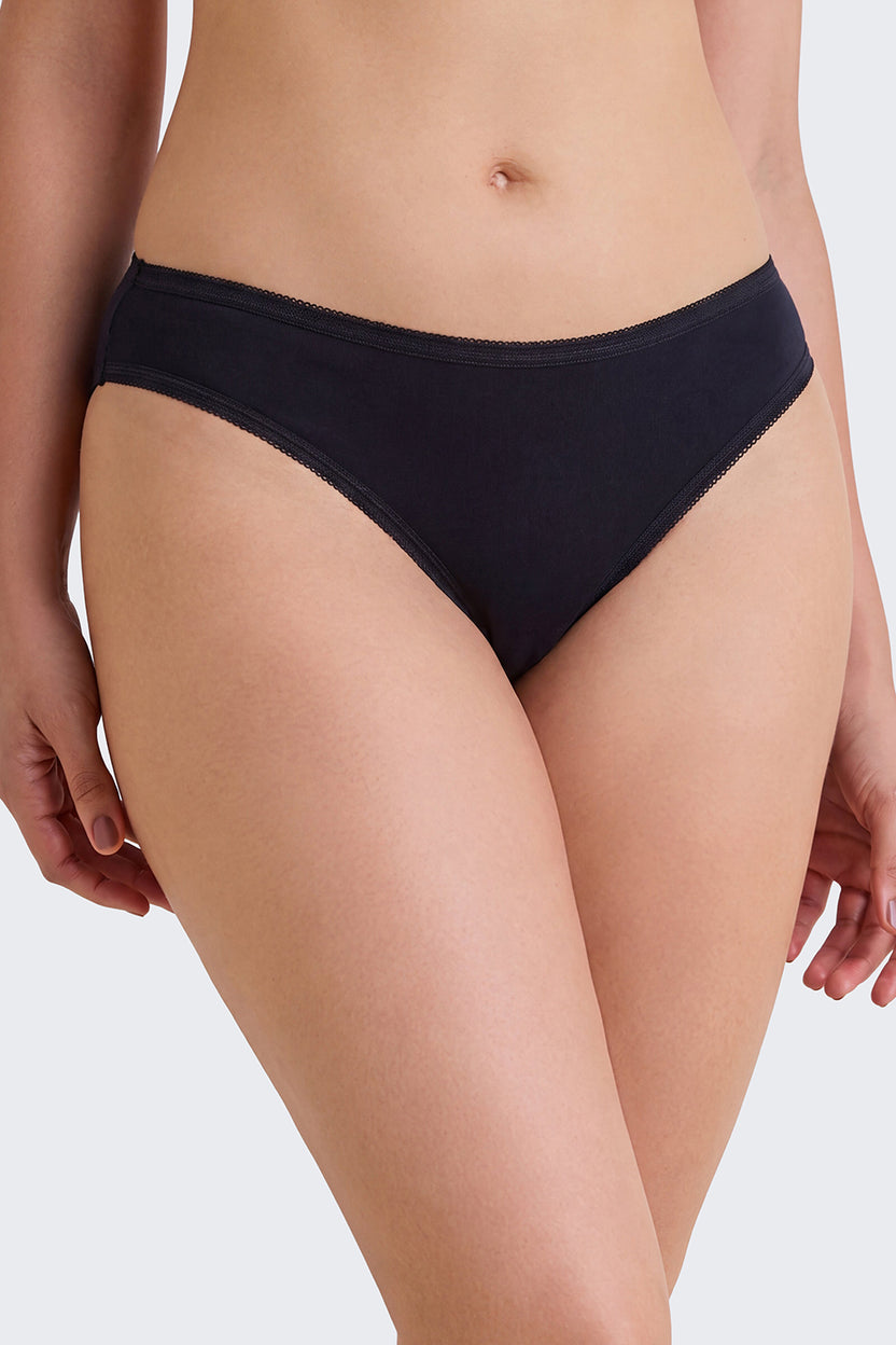 Womens Black Striped Pack of 3 Panties - Image 4