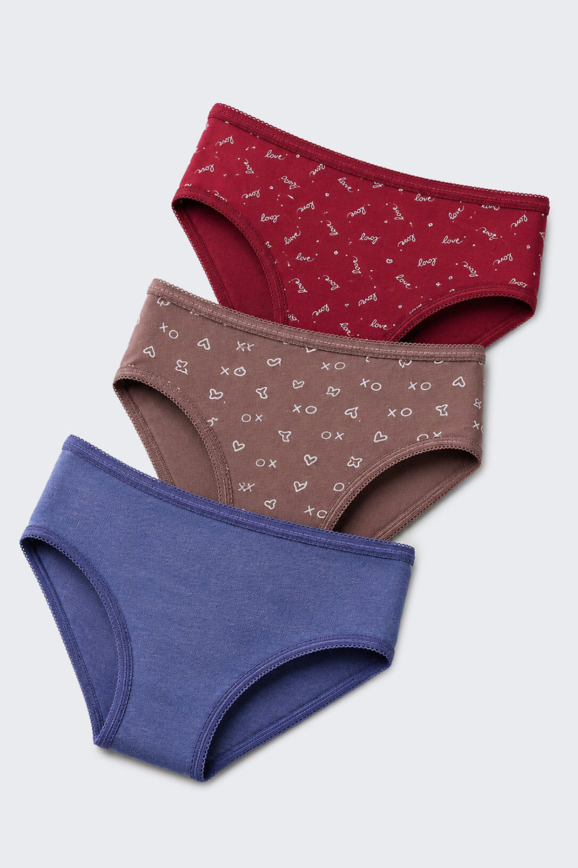 Womens Blue Assorted - Pack of 3 Panties - Image 3