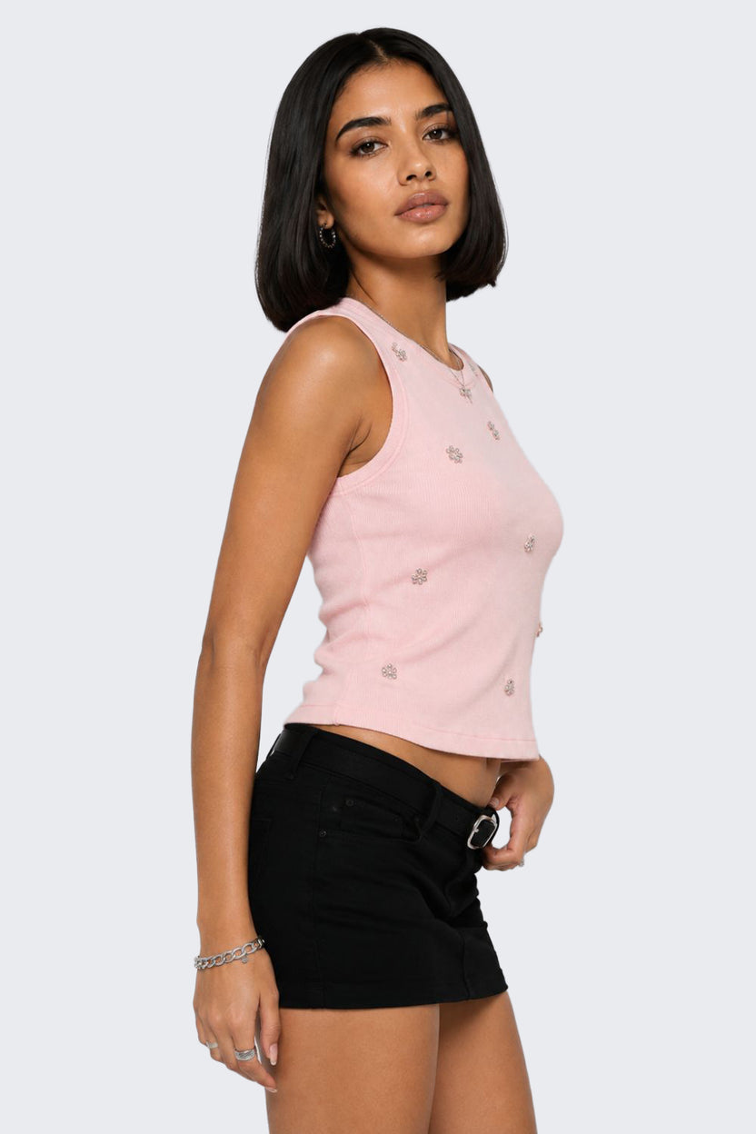 Womens Regular Fit Pink Embellished T-Shirt - Image 4