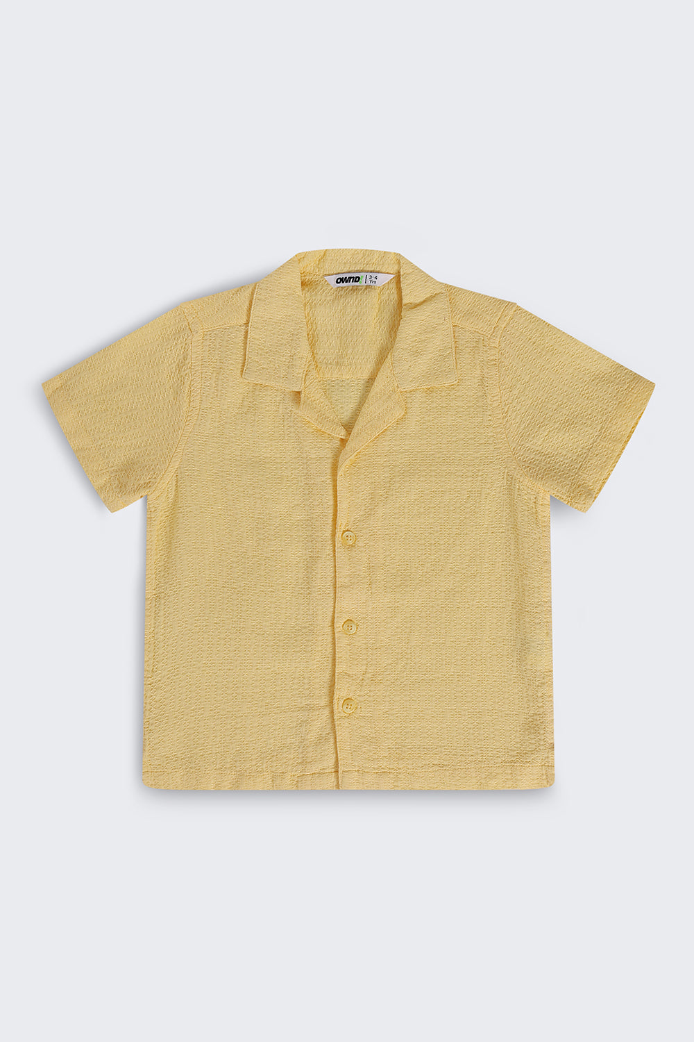 Boys Regular Fit Yellow Textured Shirt - Image 2