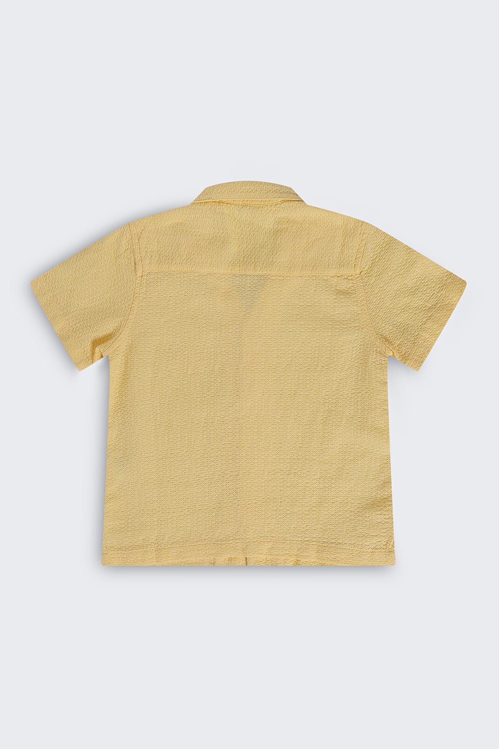 Boys Regular Fit Yellow Textured Shirt - Image 4